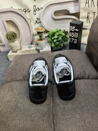 Adidas Black White Quilted Upper Three-Stripe Side Panel Lifestyle Sneakers