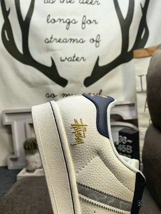 Stussy Beige Navy Low-Top Cupsole Lifestyle Sneakers