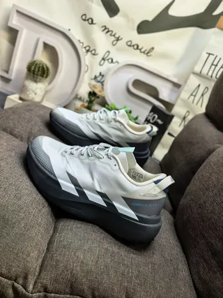 Adidas Beige Gray Engineered Mesh Upper Segmented Lightstrike Pro Midsole Lifestyle Sneakers