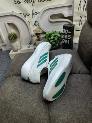 Adidas White Knit Three-Stripe Sculpted Midsole Lifestyle Sneakers