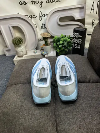 Adidas Adizero Evo SL 2 White and Light Blue Running Shoes