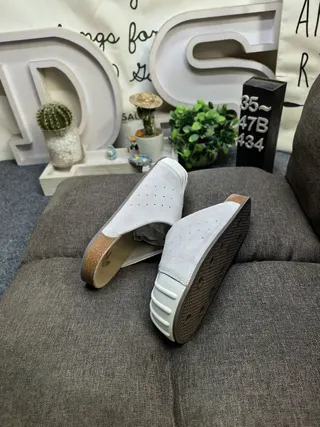Adidas Slide Light Gray Perforated Suede Slipper