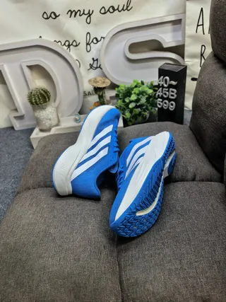 Adidas Blue Silver Engineered Mesh Upper Sculpted Dual-Density Midsole Running Shoes
