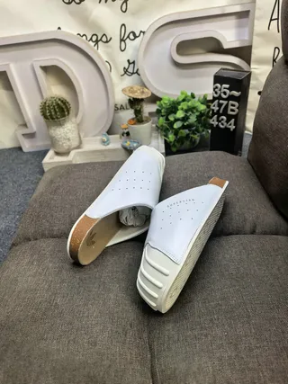 Adidas Superstar Slide White Perforated Leather Slippers