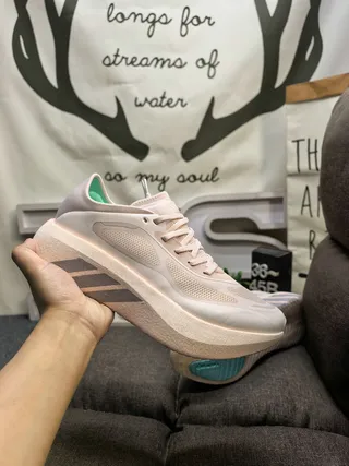 Adidas Beige Green Platform Sole Mesh Upper Chunky Sneakers
