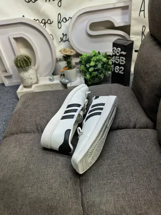 Adidas White Three-Stripe Bow Strap Mary Jane Shoes