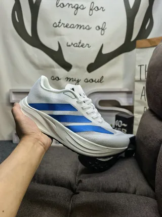 Adidas Blue Silver Engineered Mesh Upper Sculpted Dual-Density Midsole Running Shoes