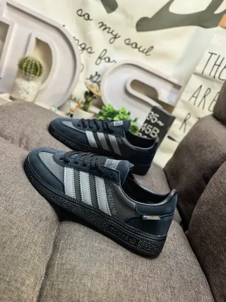 Adidas Navy Gray Low-Top Textile-Mesh Upper Lifestyle Sneakers