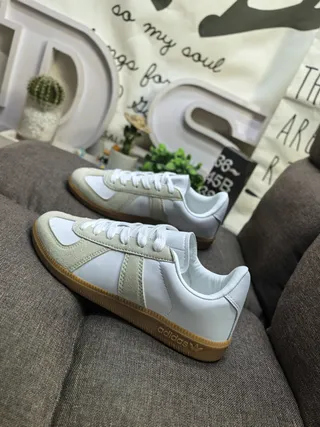 Adidas Spezial White and Beige Leather-Suede Lifestyle Sneakers