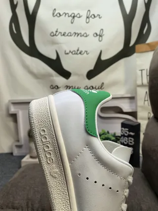 Adidas Stan Smith White and Green Lifestyle Sneakers