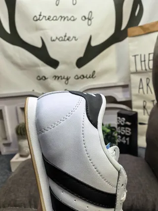 Adidas White Gray Low-Top Quilted Toe Cap Sneakers