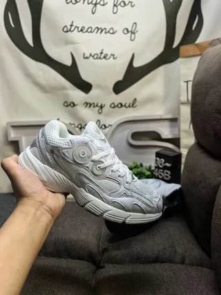 Adidas White Gray Midsole Mesh And Synthetic Overlay Construction Chunky Sneakers