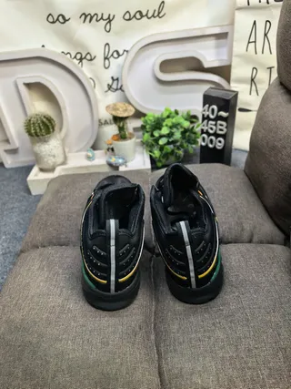 Adidas Army Green Black Layered Midsole Padded Collar Chunky Sneakers
