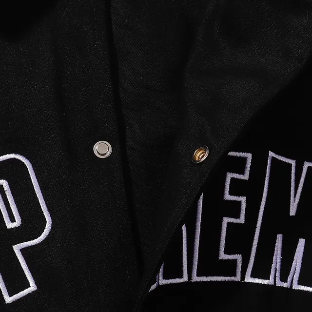 Supreme Coach Black White Collared Button-Front Jacket
