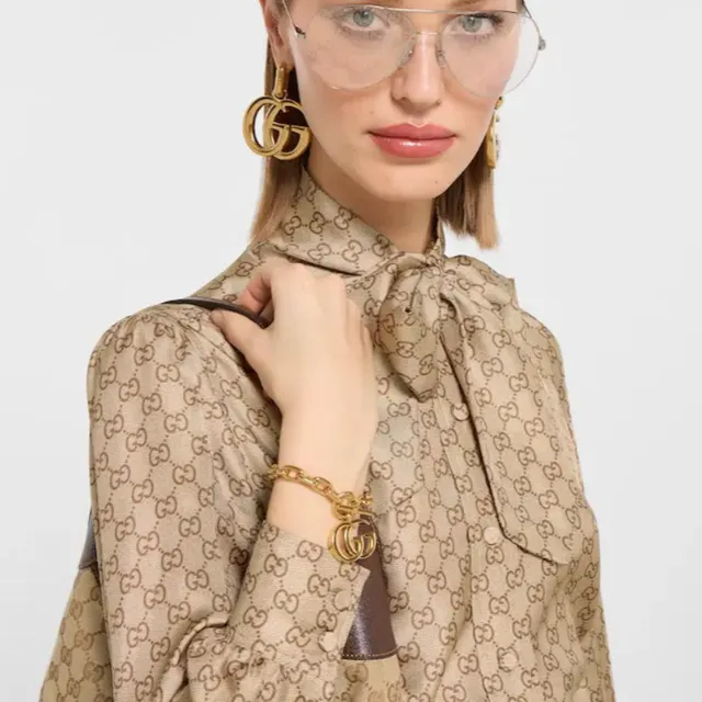 Gucci GG Marmont Gold-Tone Chain Bracelet