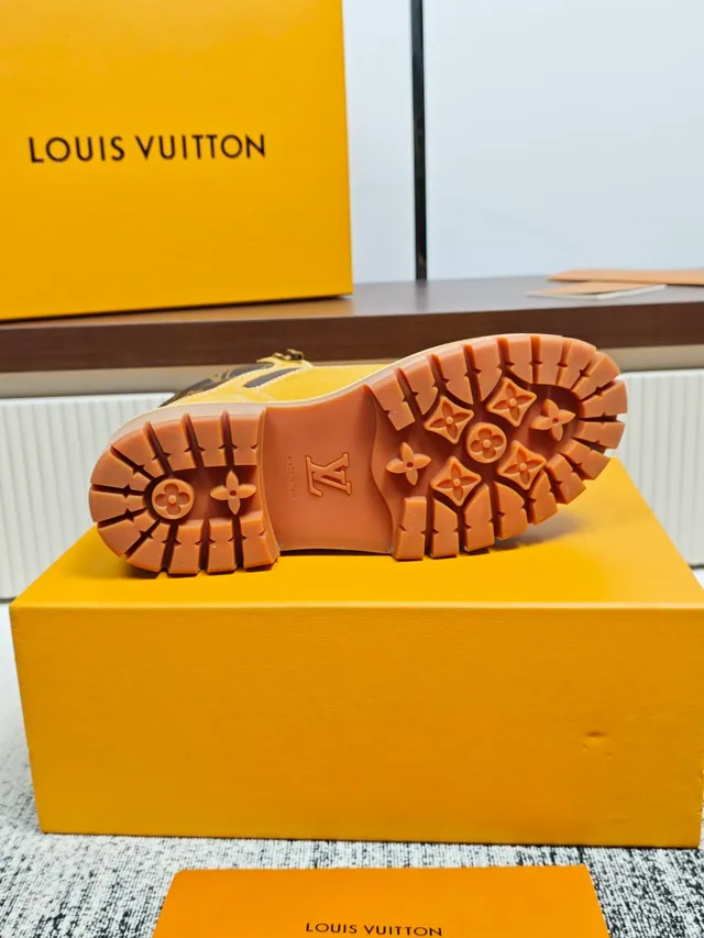 Louis Vuitton Mustard Suede Monogram Work Boot
