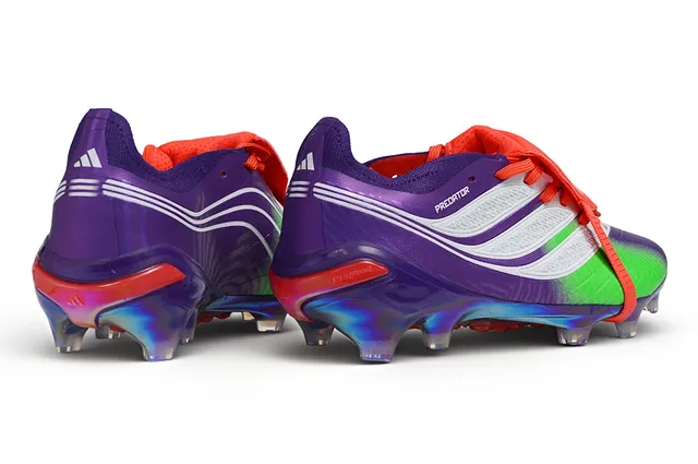 Adidas Predator Purple Multicolor Low-Cut Football Boot Holographic Iridescent Heel Firm-Ground Soccer Shoes
