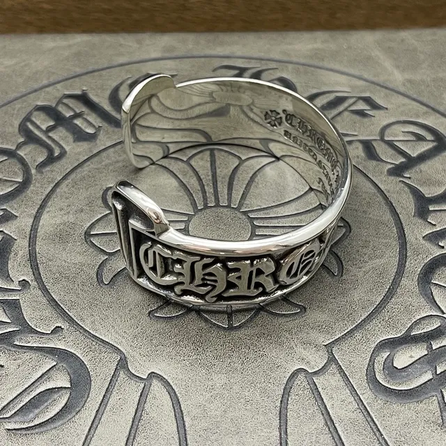 Chrome Hearts Gothic Script Cuff Bracelet