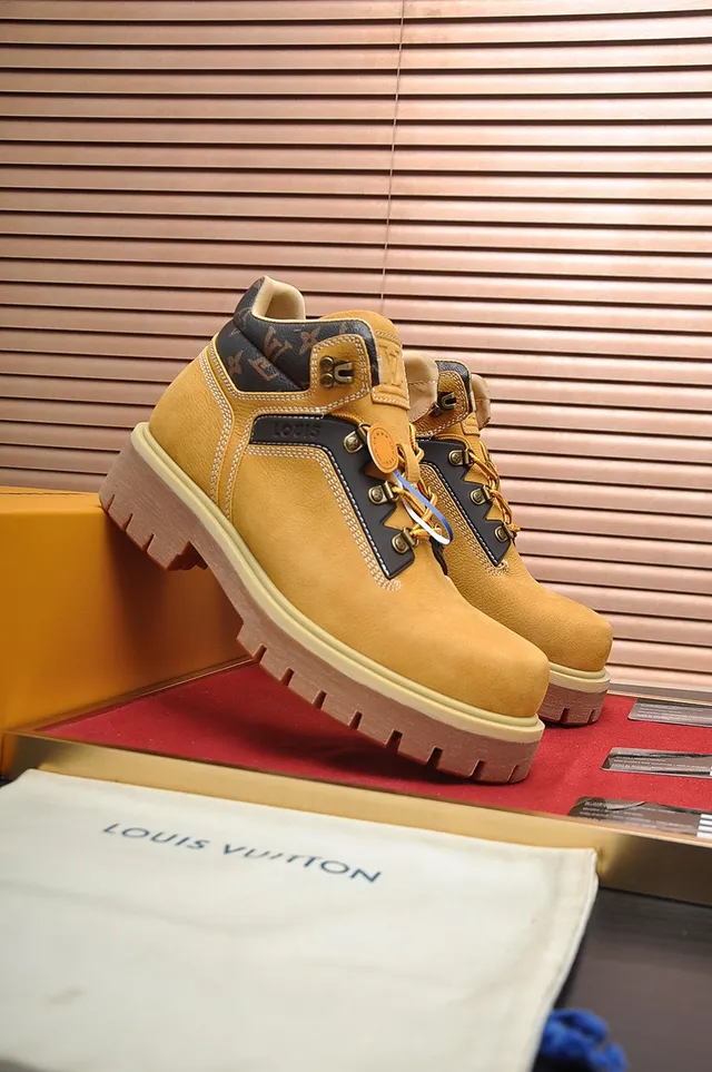 Louis Vuitton Mustard Yellow Monogram Work Boots