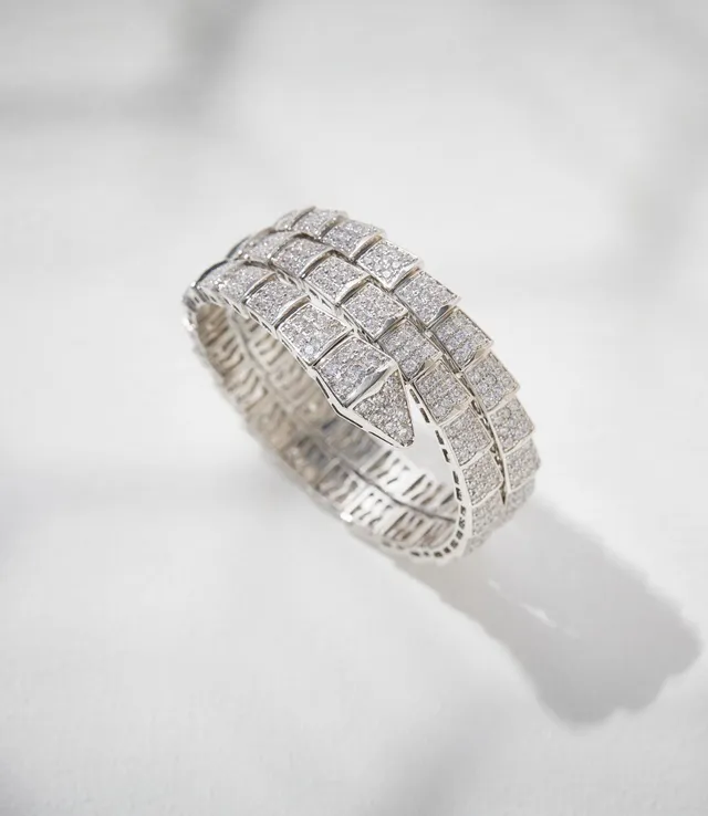 Bvlgari Serpenti Pavé-Set Coiled Snake Bracelet