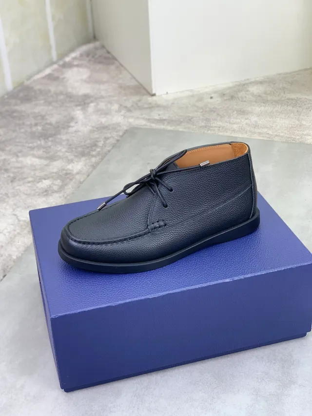 Dior Black Brown Pebbled Leather Tasseled Lace-Up Boat Shoes