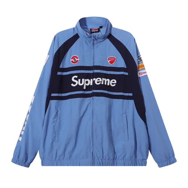 Supreme Ducati Racing White Red Zip-Up Windbreaker Jacket Tracksuit