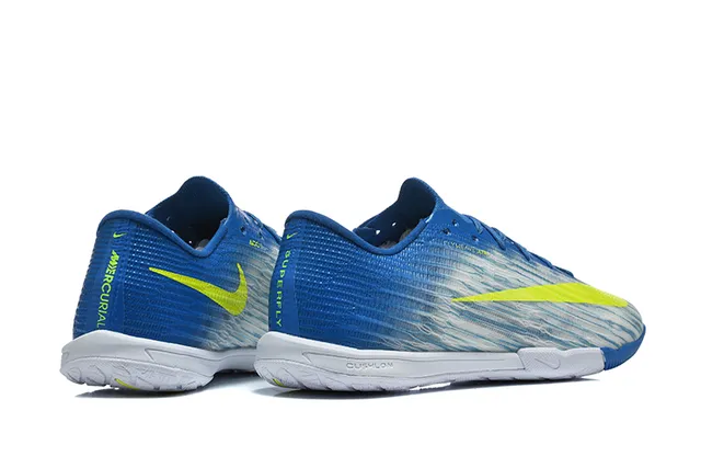 Nike Mercurial Blue Yellow Low-Cut Knit Upper Indoor Soccer Shoes