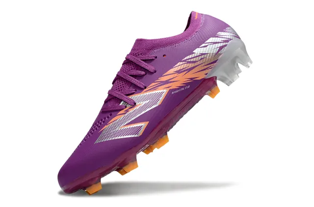 New Balance Speed Ctrl Stud Purple Orange Silver Firm-Ground Soccer Shoes