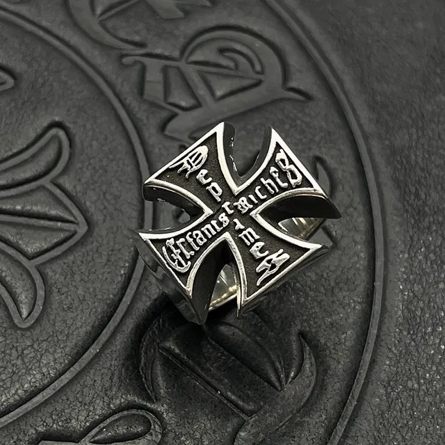 Enfants Riches Déprimés Iron Cross Black Enamel Ring