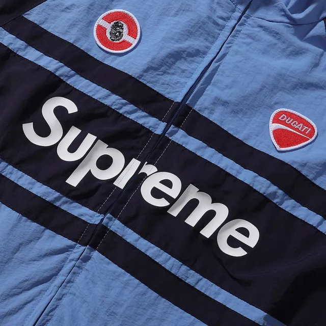 Supreme Ducati Racing White Red Zip-Up Windbreaker Jacket Tracksuit