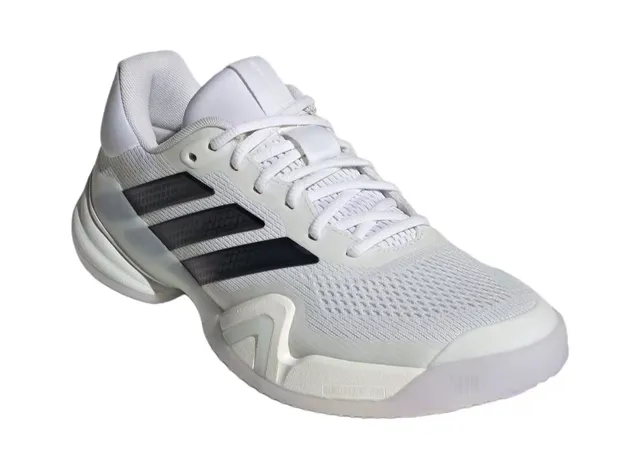 Adidas White and Black Three-Stripe Performance Sneaker