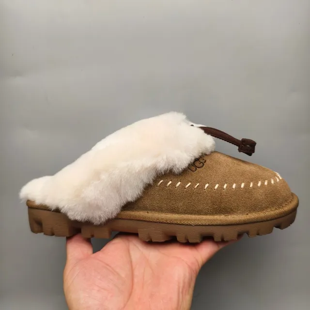 UGG Tasman Brown Suede Shearling-Lined Slippers
