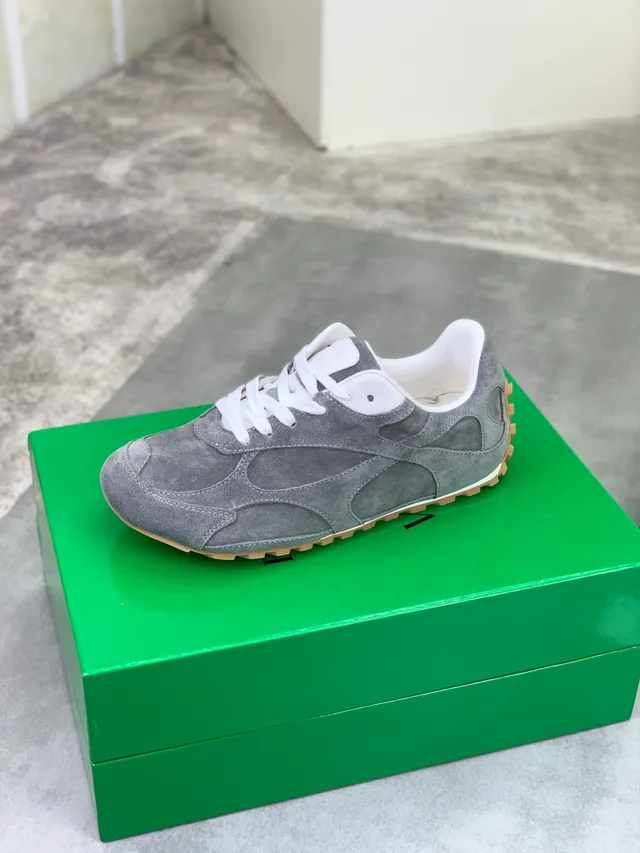 Bottega Veneta Gray Suede Lifestyle Sneaker