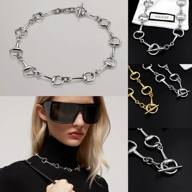 Gucci Horsebit 1955 Silver-Tone Horsebit Link Necklace