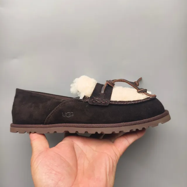 UGG Tasman Brown Suede Shearling-Lined Loafer