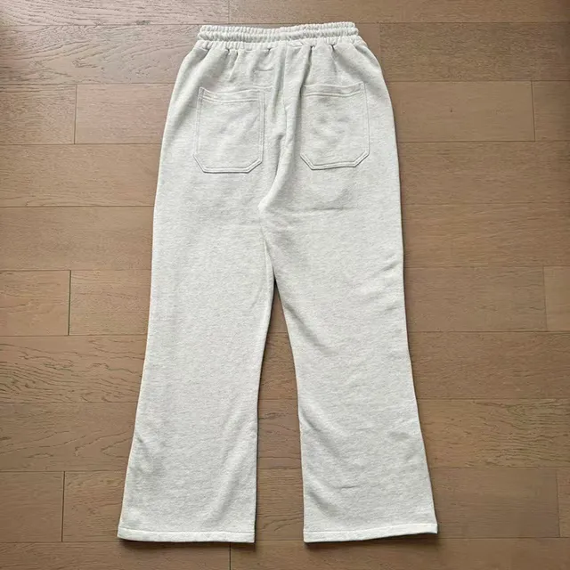 Gray Silver Heather Fleece Side-Row Metallic Embellishments Sweatpant