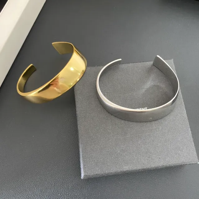 Gold and Silver Open Cuff Minimalist Bracelets