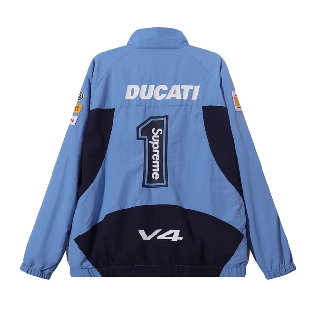 Supreme Ducati Racing White Red Zip-Up Windbreaker Jacket Tracksuit