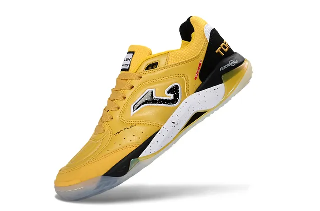 Joma Top-Flex Yellow Black Leather-and-Mesh Upper Sneakers