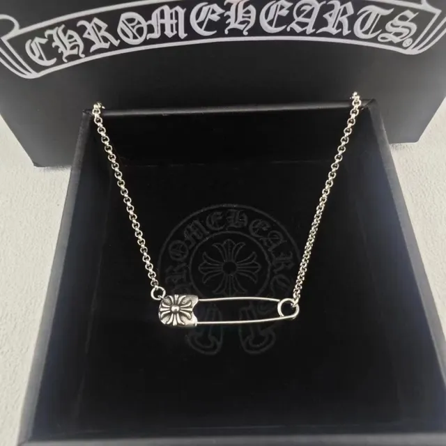 Chrome Hearts Floral Safety Pin Pendant Necklace