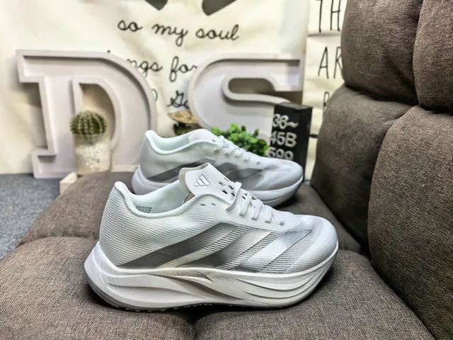 Adidas Blue Silver Engineered Mesh Upper Sculpted Dual-Density Midsole Running Shoes