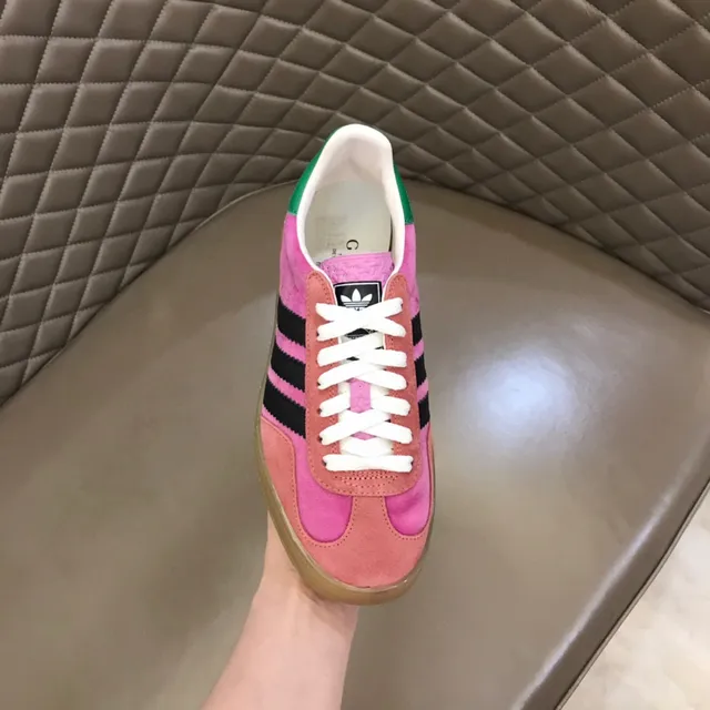 Adidas Pink Black Suede Upper Three-Stripe Side Panel Lifestyle Sneakers