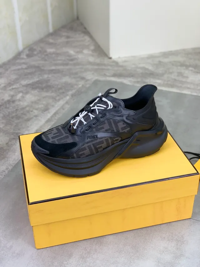 Fendi Run Away Black FF Monogram Chunky Sneakers