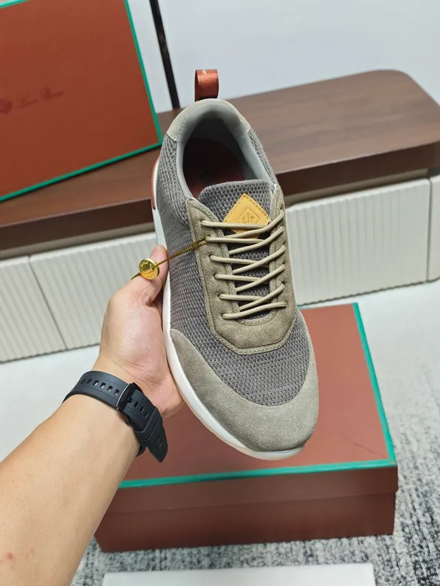 Loro Piana Mesh and Suede Low-Top Lifestyle Sneaker