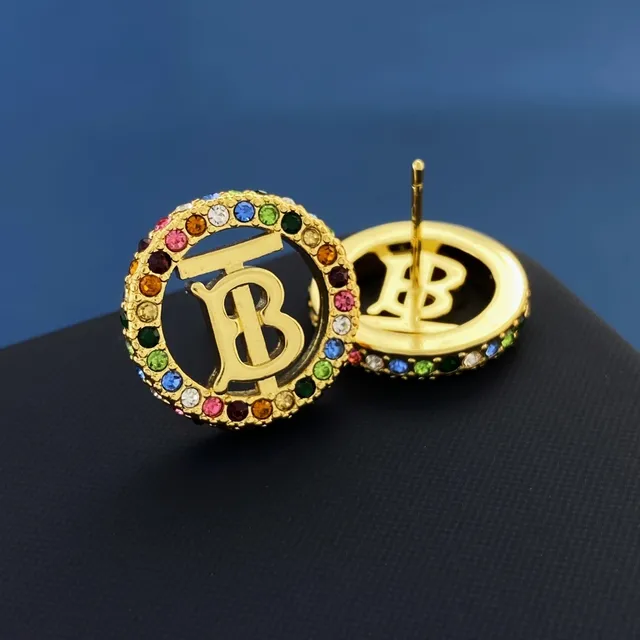Burberry Monogram Crystal Cufflinks Gold Multicolor Jewelry