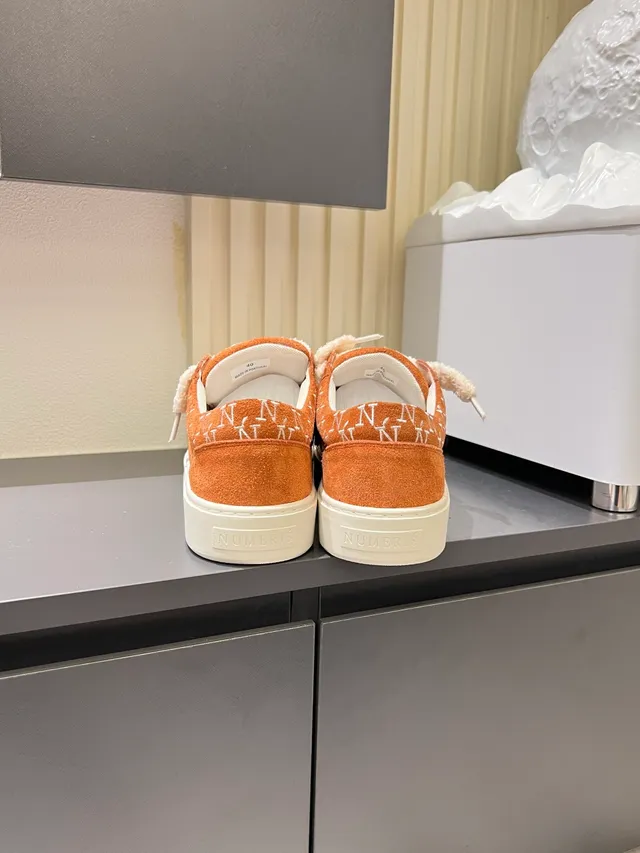 Umbro Orange Suede Monogram Low-Top Sneakers