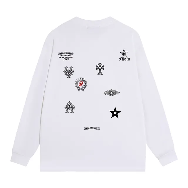 Chrome Hearts Multi-Logo Embroidered Black Crewneck Sweater