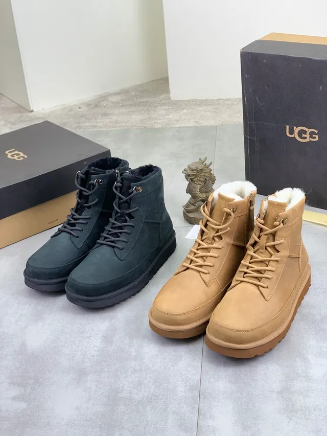 UGG Tasman Charcoal Suede Shearling-Lined Snow Boots