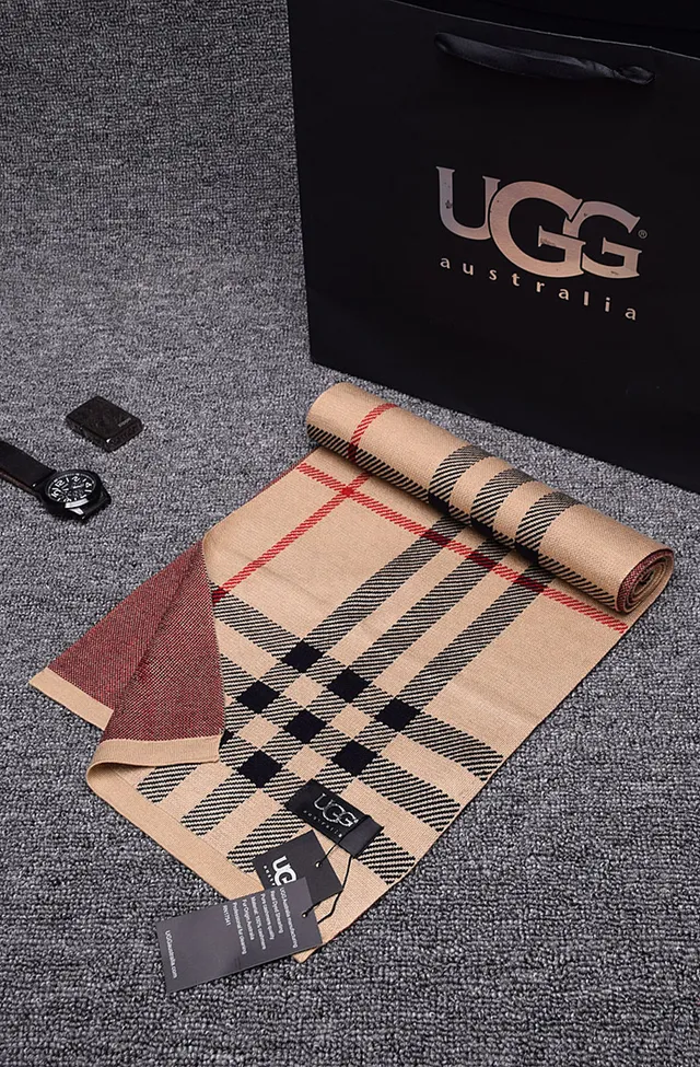 UGG Plaid Woven Cashmere Scarf