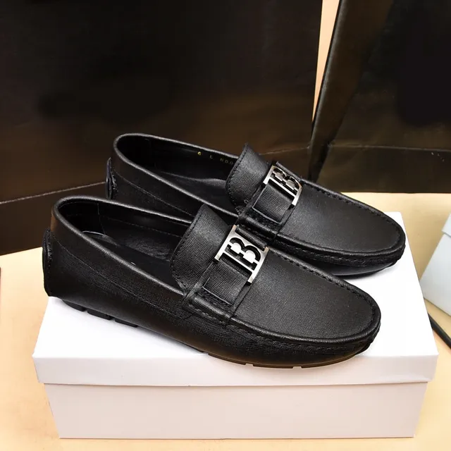 Balmain B-Buckle Black Leather Loafers